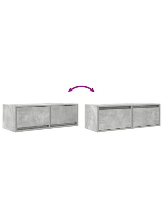 Tv-taso betoninharmaa 80x31x25,5 cm tekninen puu