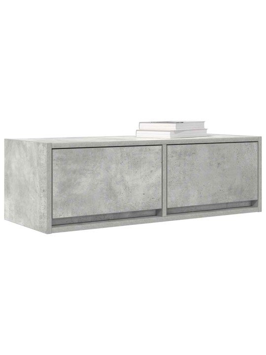 Tv-seinäkaapit 2 kpl betoninharmaa 80x31x25,5 cm tekninen puu