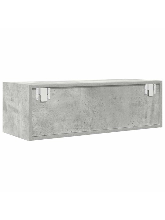 Tv-seinäkaapit 2 kpl betoninharmaa 80x31x25,5 cm tekninen puu