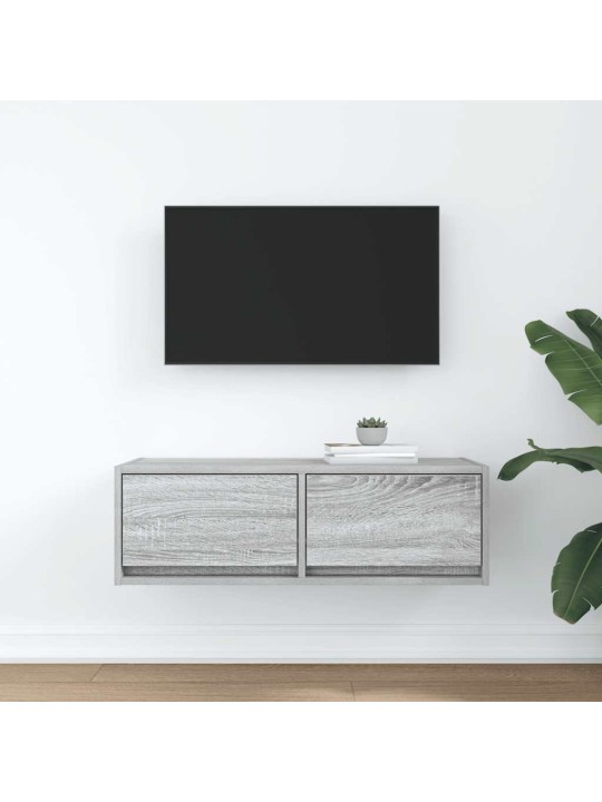 Tv-taso harmaa sonoma 80x31x25,5 cm tekninen puu