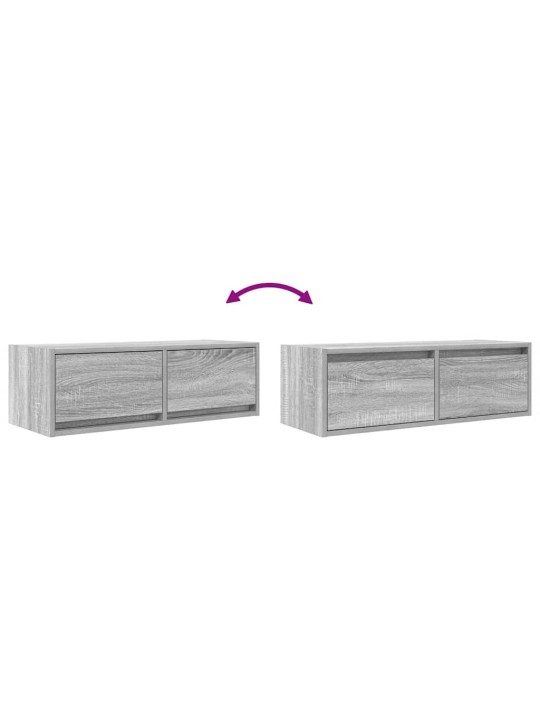 Tv-taso harmaa sonoma 80x31x25,5 cm tekninen puu