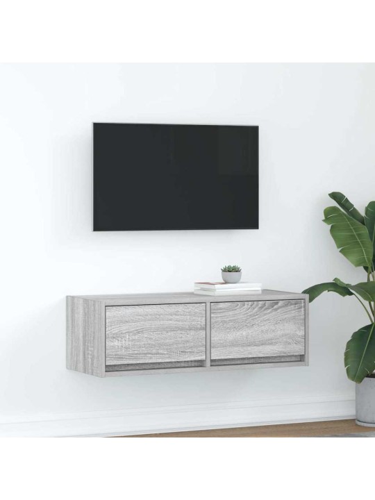 Tv-taso harmaa sonoma 80x31x25,5 cm tekninen puu