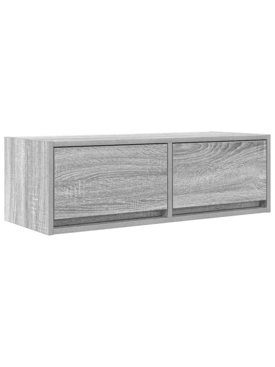 Tv-seinäkaapit 2 kpl harmaa sonoma 80x31x25,5 cm tekninen puu