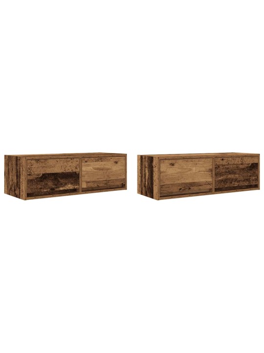 Tv kaapit 2 kpl vanha puu 80x31x25,5 cm suunniteltu puu
