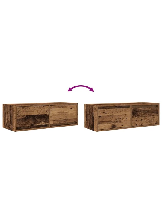 Tv kaapit 2 kpl vanha puu 80x31x25,5 cm suunniteltu puu