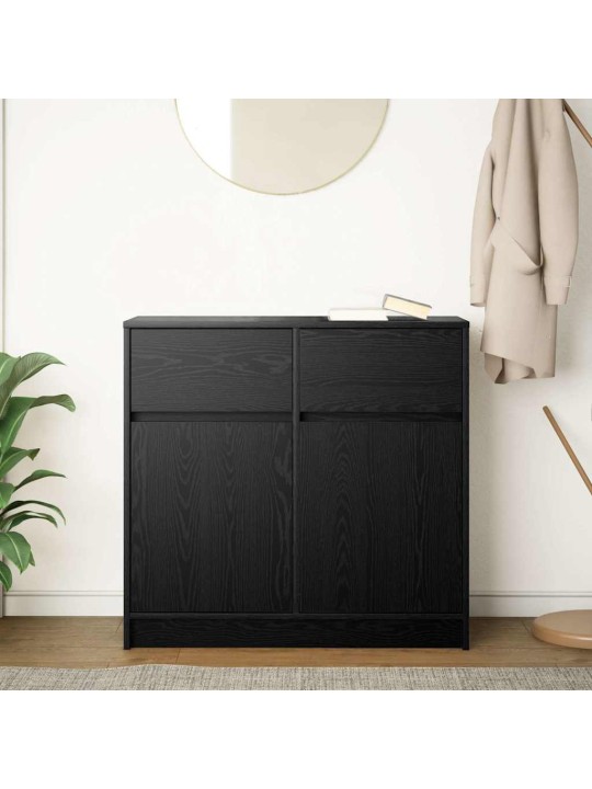 Senkki laatikolla musta tammi 80x34x76 cm tekninen puu