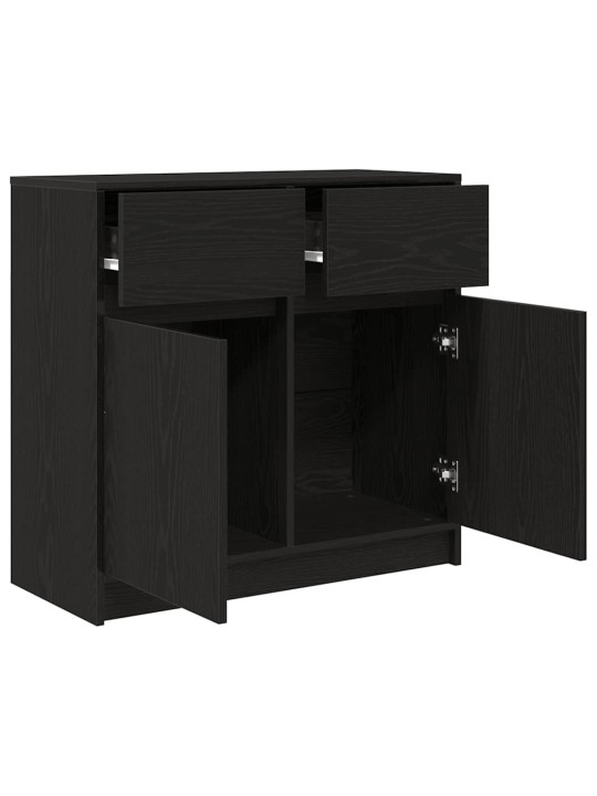 Senkki laatikolla musta tammi 80x34x76 cm tekninen puu
