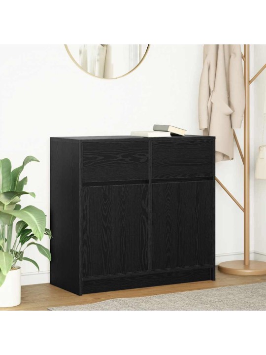 Senkki laatikolla musta tammi 80x34x76 cm tekninen puu