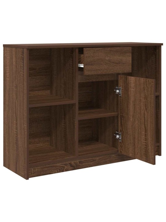 Senkki laatikolla ruskea tammi 101x35x76 cm tekninen puu