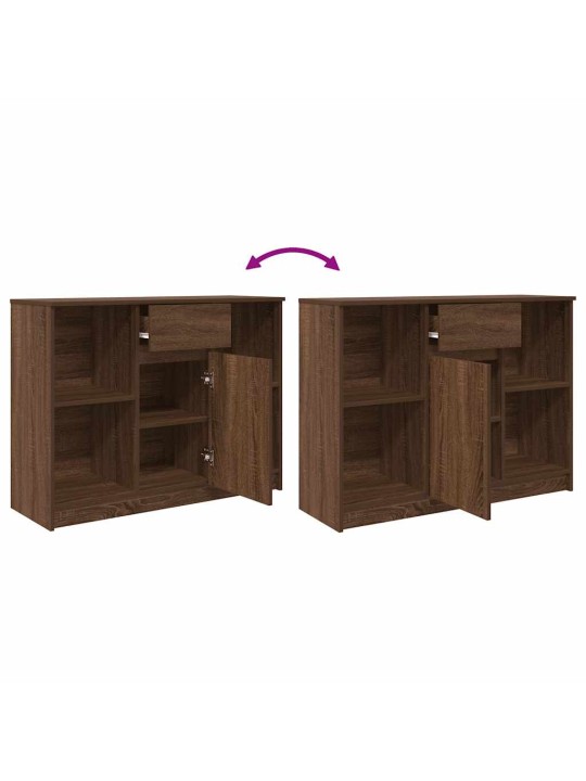 Senkki laatikolla ruskea tammi 101x35x76 cm tekninen puu