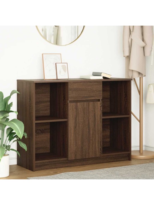 Senkki laatikolla ruskea tammi 101x35x76 cm tekninen puu
