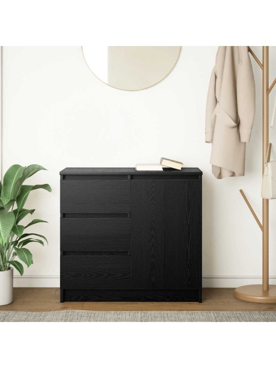 Senkki laatikolla musta tammi 71x35x65 cm tekninen puu