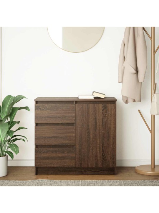 Senkki laatikolla ruskea tammi 71x35x65 cm tekninen puu