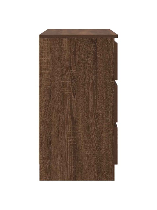 Senkki laatikolla ruskea tammi 71x35x65 cm tekninen puu