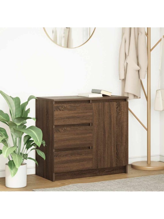 Senkki laatikolla ruskea tammi 71x35x65 cm tekninen puu
