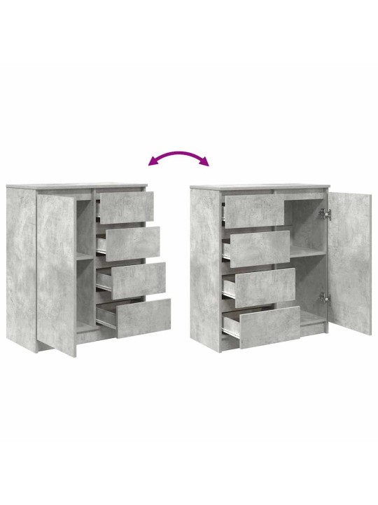 Senkki laatikoilla betoninharmaa 71x35x84 cm tekninen puu