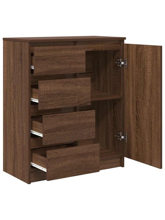 Senkki laatikoilla ruskea tammi 71x35x84 cm tekninen puu