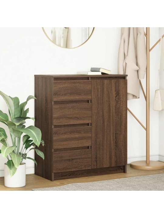 Senkki laatikoilla ruskea tammi 71x35x84 cm tekninen puu