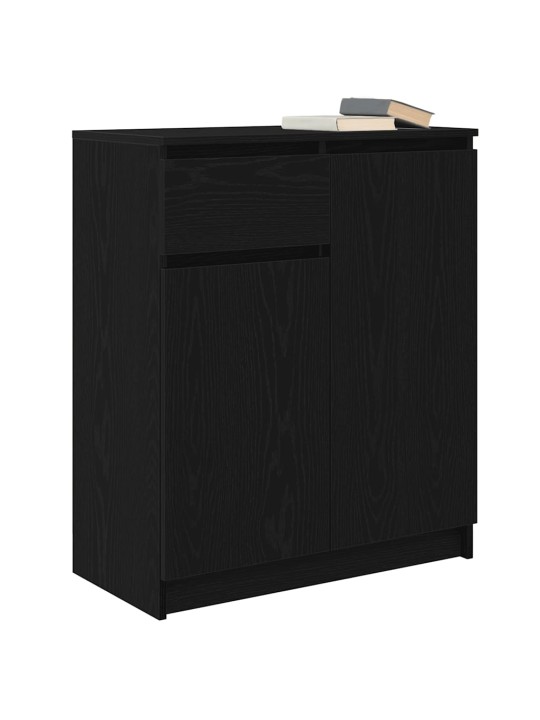 Senkki laatikolla musta tammi 71x35x84 cm tekninen puu