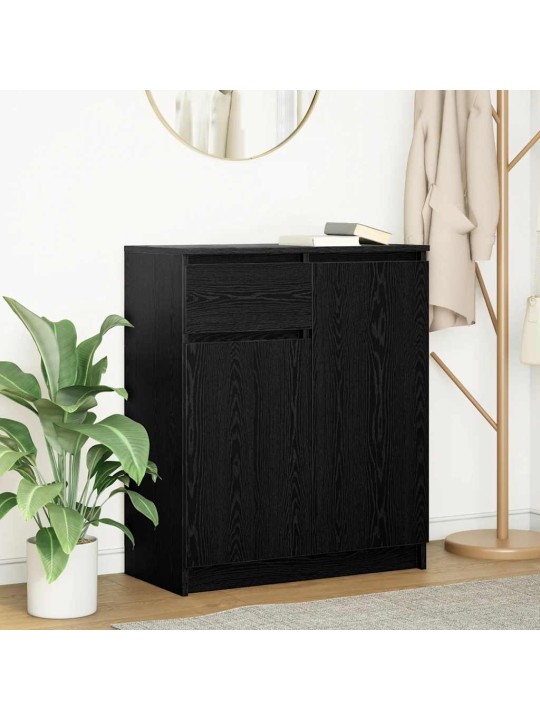 Senkki laatikolla musta tammi 71x35x84 cm tekninen puu