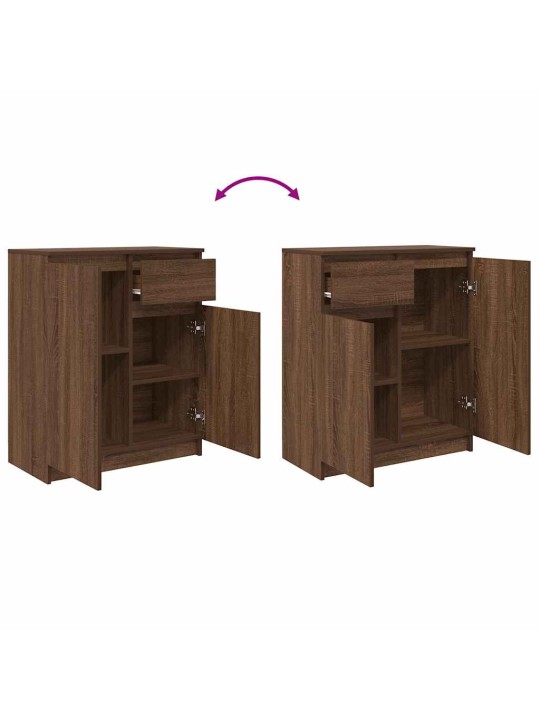 Senkki laatikolla ruskea tammi 71x35x84 cm tekninen puu
