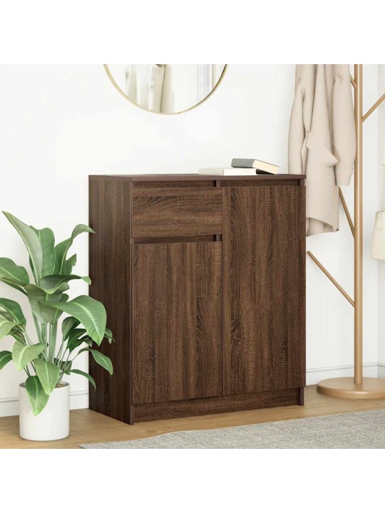 Senkki laatikolla ruskea tammi 71x35x84 cm tekninen puu