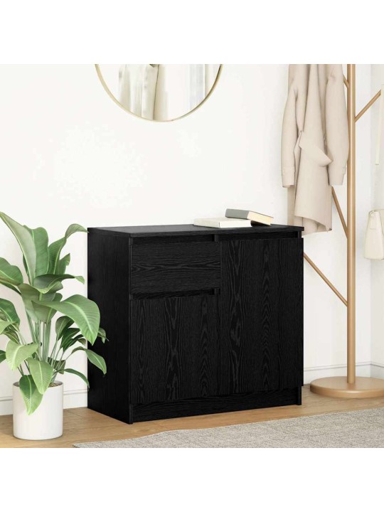 Senkki laatikolla musta tammi 71x35x65 cm tekninen puu