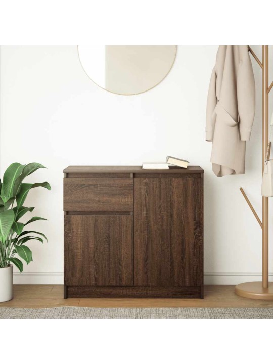 Senkki laatikolla ruskea tammi 71x35x65 cm tekninen puu