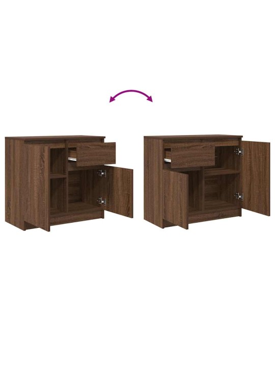 Senkki laatikolla ruskea tammi 71x35x65 cm tekninen puu