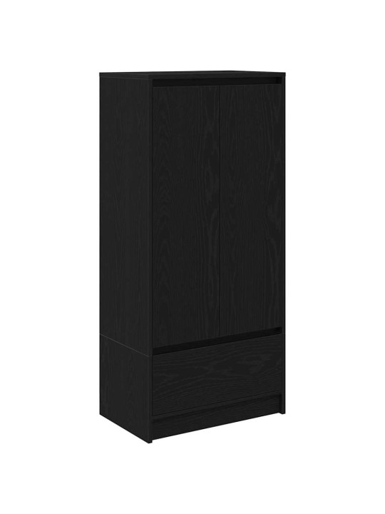 Kaappi laatikolla musta tammi 55,5x34x119,5 cm tekninen puu