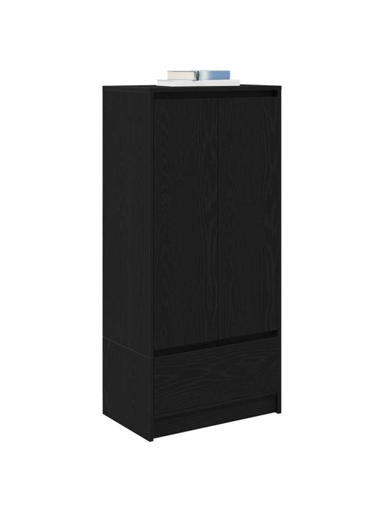 Kaappi laatikolla musta tammi 55,5x34x119,5 cm tekninen puu