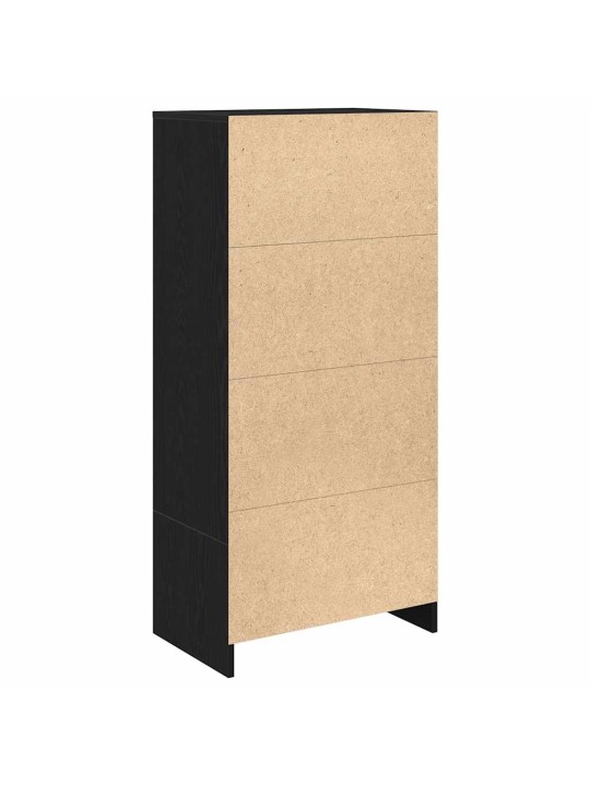 Kaappi laatikolla musta tammi 55,5x34x119,5 cm tekninen puu
