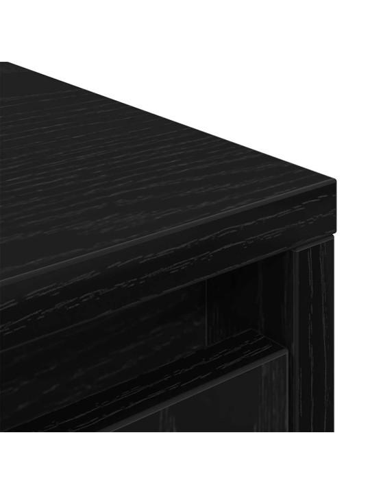 Kaappi laatikolla musta tammi 55,5x34x119,5 cm tekninen puu