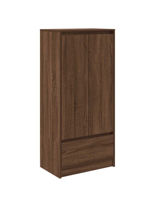 Kaappi laatikolla ruskea tammi 55,5x34x119,5 cm tekninen puu