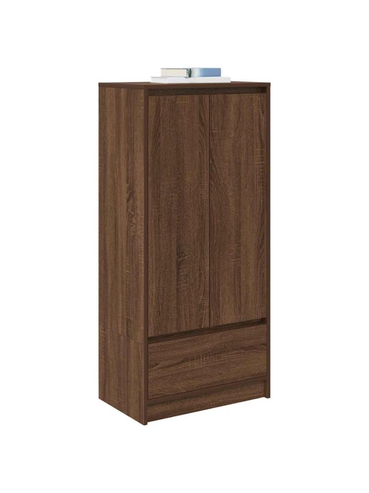 Kaappi laatikolla ruskea tammi 55,5x34x119,5 cm tekninen puu