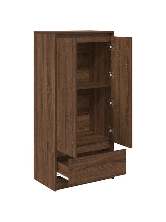 Kaappi laatikolla ruskea tammi 55,5x34x119,5 cm tekninen puu