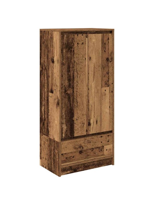 Kaappi laatikolla vanha puu 55,5x34x119,5 cm tekninen puu