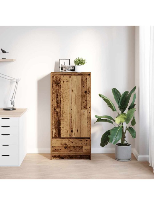 Kaappi laatikolla vanha puu 55,5x34x119,5 cm tekninen puu