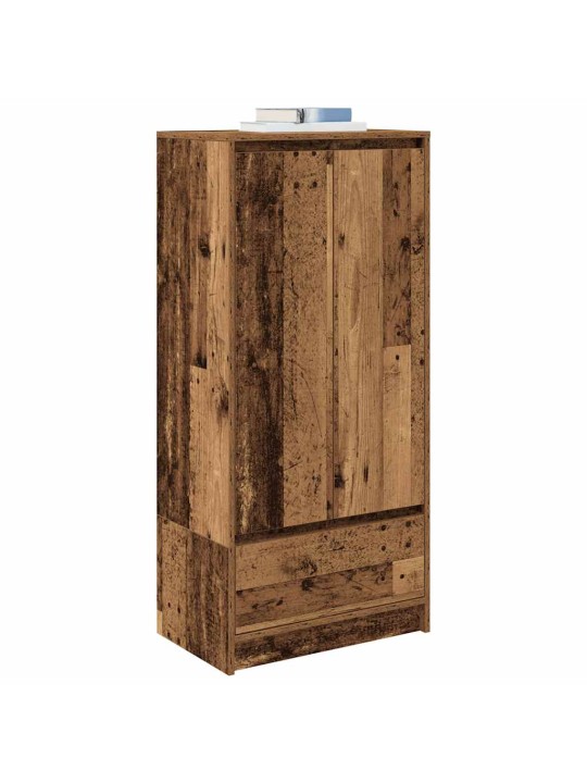 Kaappi laatikolla vanha puu 55,5x34x119,5 cm tekninen puu