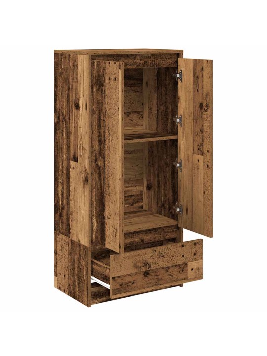 Kaappi laatikolla vanha puu 55,5x34x119,5 cm tekninen puu