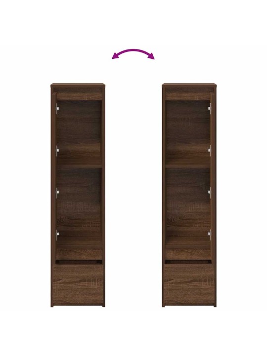 Kaappi ruskea tammi 29,5x34x119,5 cm tekninen puu