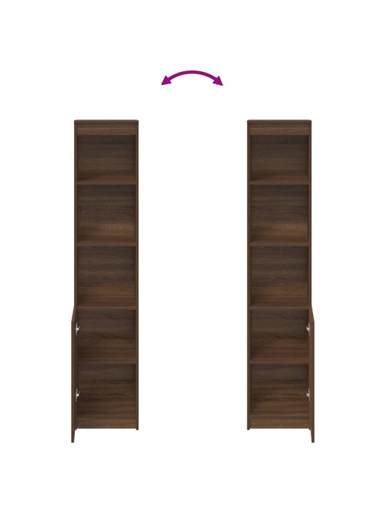 Kaappi ruskea tammi 37,5x35x180 cm tekninen puu