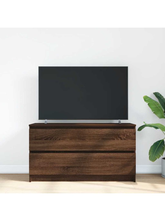 Tv-taso ruskea tammi 100x35x54 cm tekninen puu