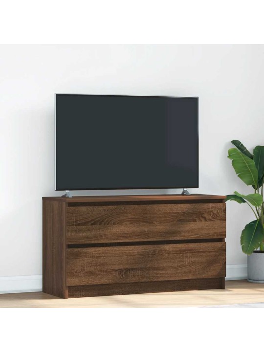 Tv-taso ruskea tammi 100x35x54 cm tekninen puu
