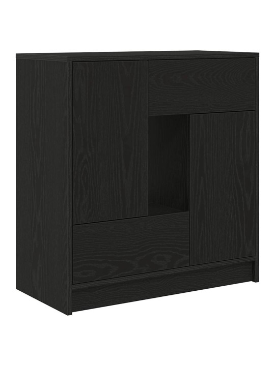 Senkki laatikoilla ja ovilla musta tammi 70,5x34x74,5 cm