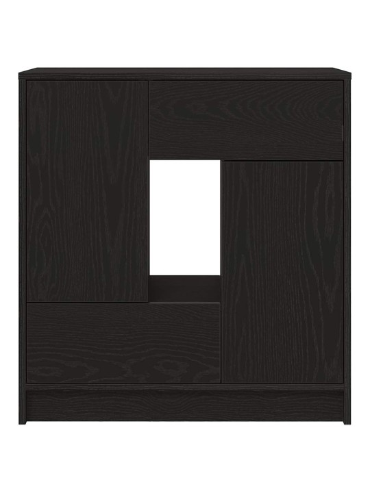 Senkki laatikoilla ja ovilla musta tammi 70,5x34x74,5 cm