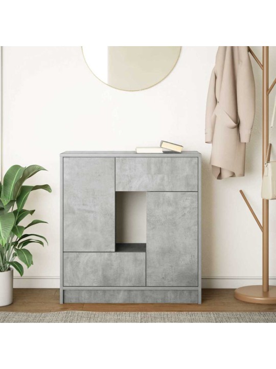 Senkki laatikoilla ja ovilla betoninharmaa 70,5x34x74,5 cm