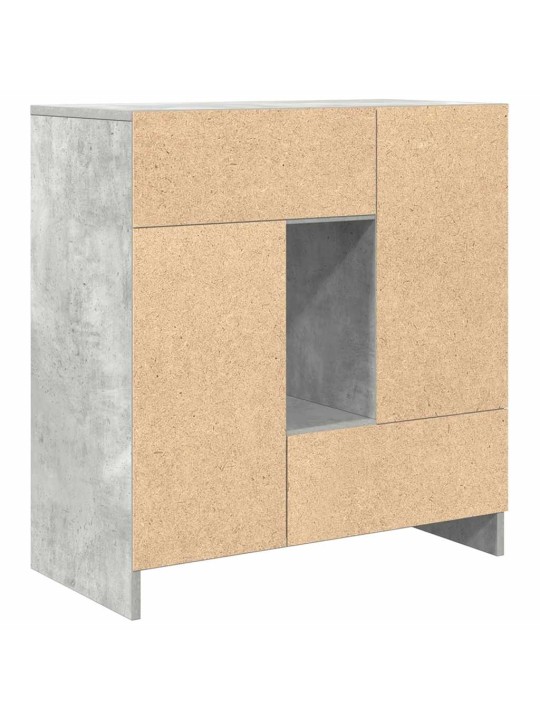 Senkki laatikoilla ja ovilla betoninharmaa 70,5x34x74,5 cm