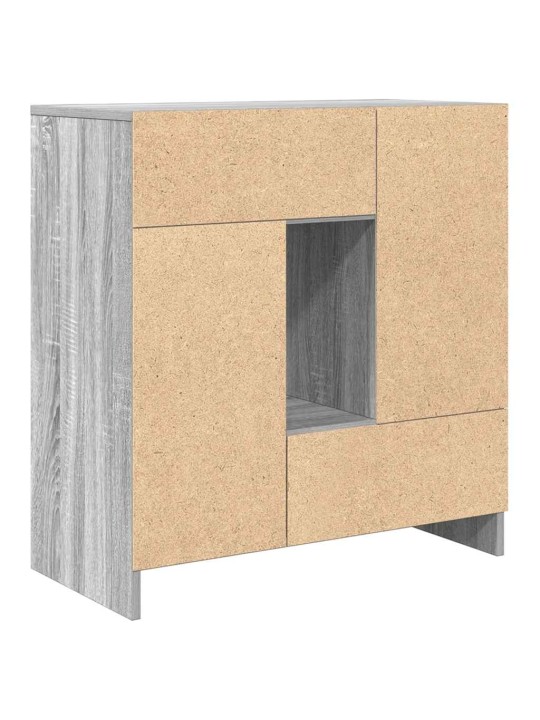 Senkki laatikoilla ja ovilla harmaa sonoma 70,5x34x74,5 cm
