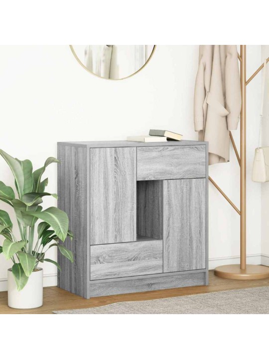 Senkki laatikoilla ja ovilla harmaa sonoma 70,5x34x74,5 cm